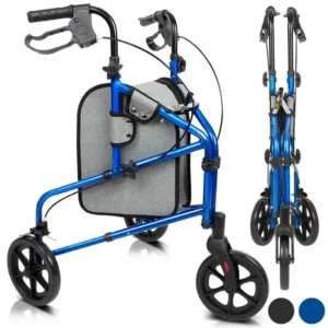 3 wheel walker rollator lightweight foldable walking transport
