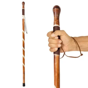carved wooden walking stick